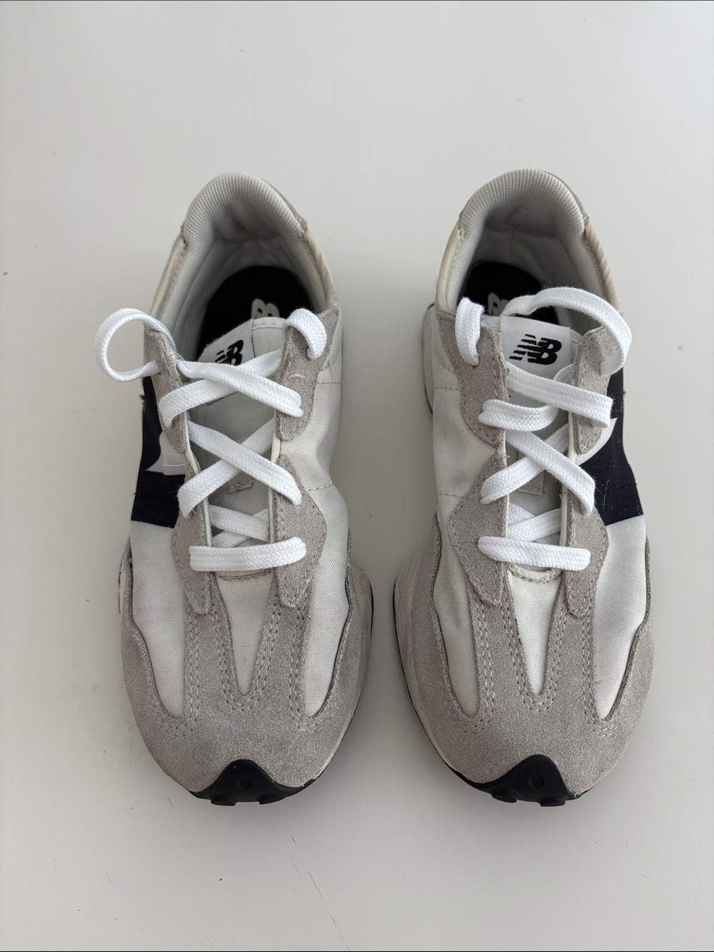 New Balance Kids White & Gray 327 Sneakers